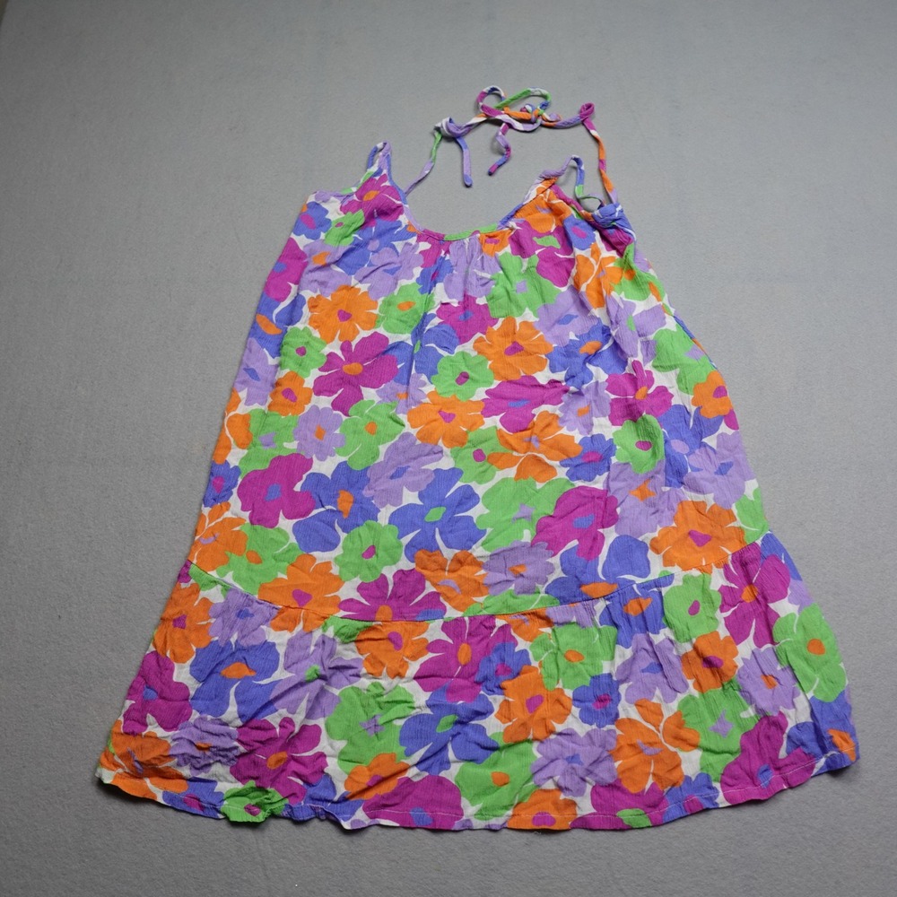 Roxy Tank Top Womens Small Multicolor Floral Tiered Halter Beach Boho Summer